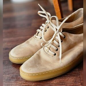 Salvatore Ferragamo Beige Leather Sneakers